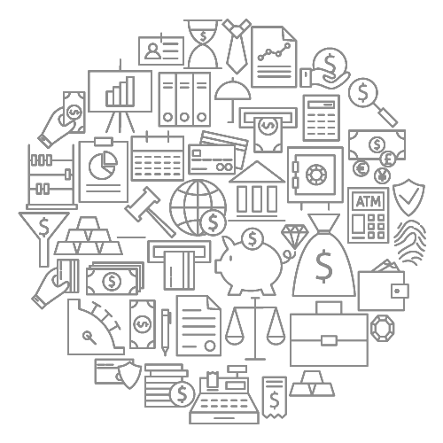 Line Icon Circle Financial Services & Investment